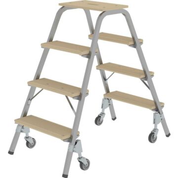 MUNK Stahlrohr-Tritt 39024 4 Stufen (2,80 m Arbeitshöhe) (Günzburger Steigtechnik)