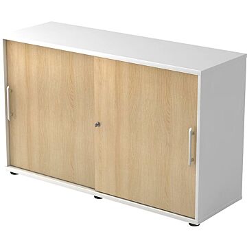 HAMMERBACHER Schiebetürenschrank 1200x400x748 Weß/Eiche