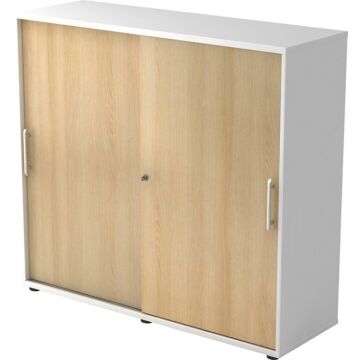 HAMMERBACHER Schiebetürenschrank 1200x400x1100 Weß/Eiche