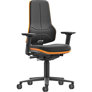 BIMOS Arbeitsstuhl XXL orange mit Rollen Supertec mit Armlehnen