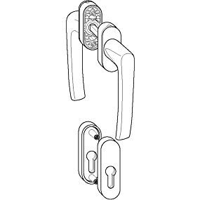 Roto Line Griff mit Druckknopf ohne Logo titan Stiftlänge 35 mm