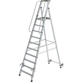 MUNK Stufen-Stehleiter Alu Rollbar 10 Stufen mit Plattform kaufen